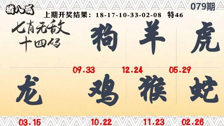 079期七肖无敌14码[图]